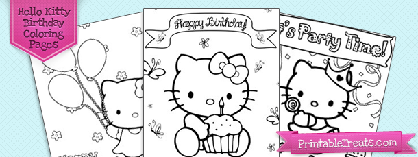 Hello Kitty Birthday Coloring Pages to Print Printable