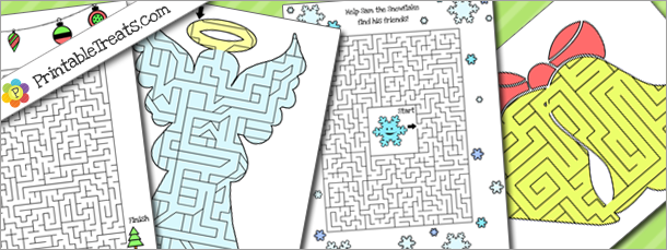 Printable Christmas Maze Set — Printable Treats.com