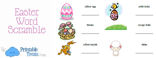 Easter Word Scramble — Printable Treats.com