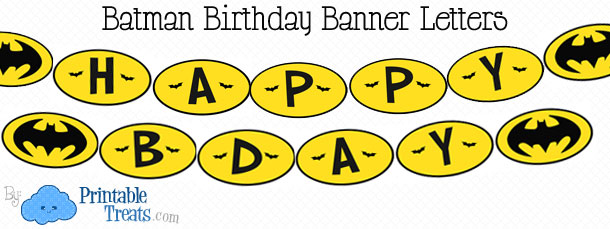 Batman Birthday Banner Printable Free