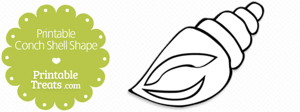 Printable Conch Shell Shape — Printable Treats.com