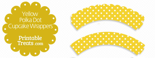 Yellow Polka Dot Cupcake Wrappers — Printable