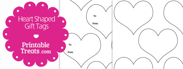 Heart Shaped Gift Tags Template — Printable