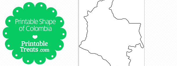 Printable Shape of Colombia — Printable Treats.com