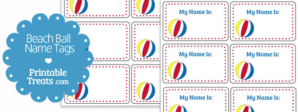 Beach Ball Name Tags — Printable Treats.com