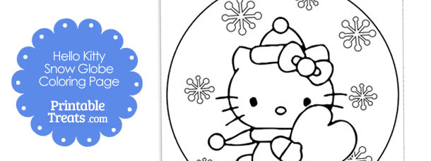 Hello Kitty Snow Globe Winter Coloring Page — Printable Treats.com