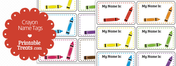 Printable Crayon Name Tags — Printable