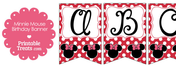 Printable Minnie Mouse Bunting Banner Letters N Z Printable Treats