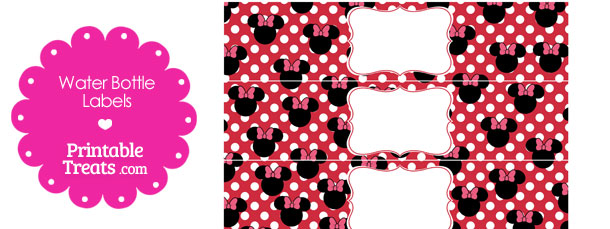 Minnie Mouse Water Bottle Labels Template