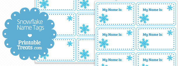Snowflake Name Tags — Printable