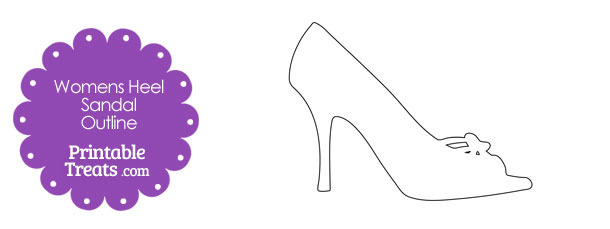 Printable Womens Heel Sandal Outline