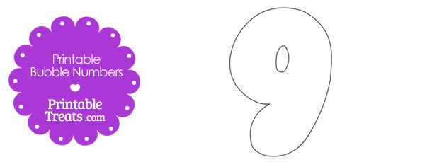 Printable Bubble Number 9