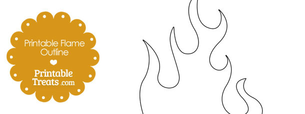 Printable Flame Outline — Printable Treats.com