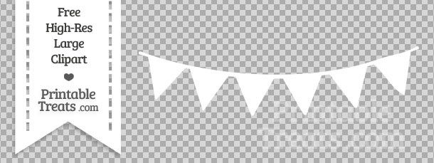 White Pennant Bunting Banner Clipart