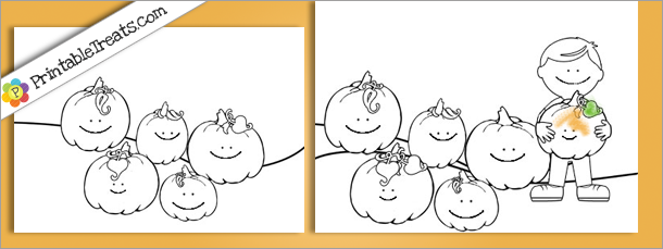 Pumpkins Coloring Sheets: Five Little Pumpkins — Printable Treats.com