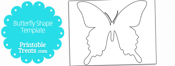 Butterfly Shape Template — Printable Treats.com