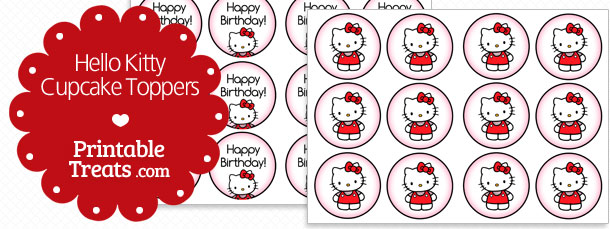 Hello Kitty Cupcake Topper Printable — Printable Treats.com