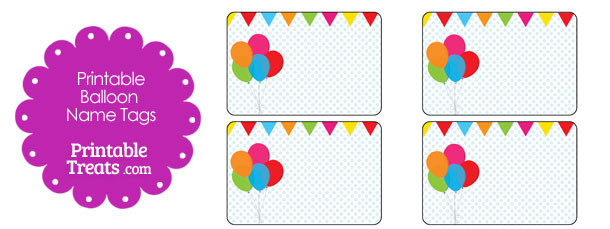 Printable Balloon Name Tags