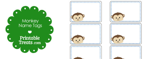 Printable Monkey Name Tags — Printable Treats.com