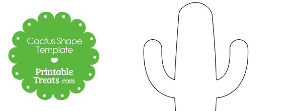 Large Rounded Cactus Shape — Printable Treats.com