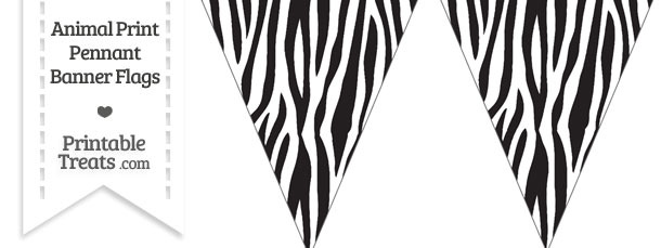 Zebra Print Pennant Banner Flag